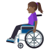 👩🏾‍🦽 woman in manual wheelchair: medium-dark skin tone display on JoyPixels